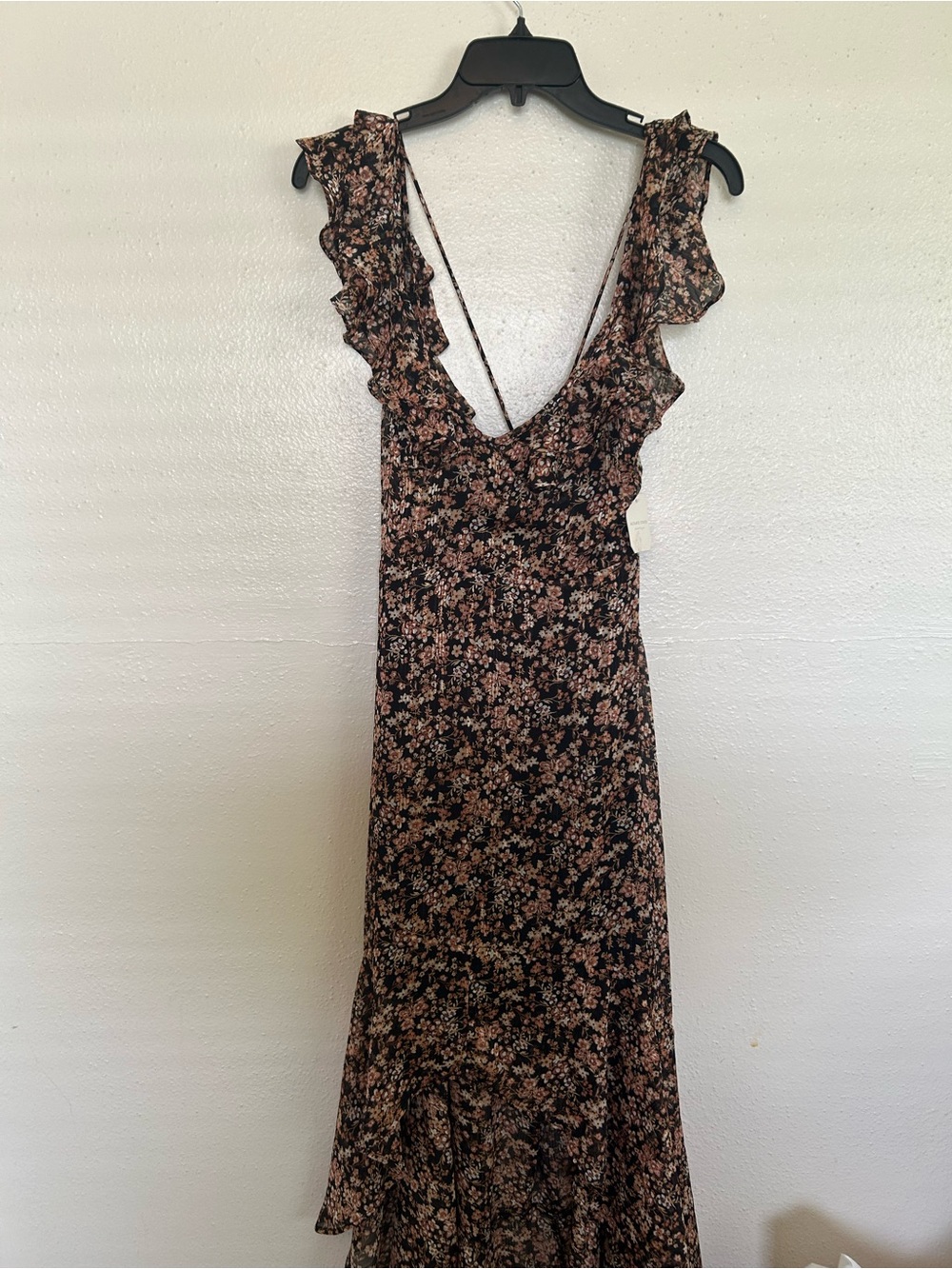 Altar'd State Black Dress with Pink Floral Maxi